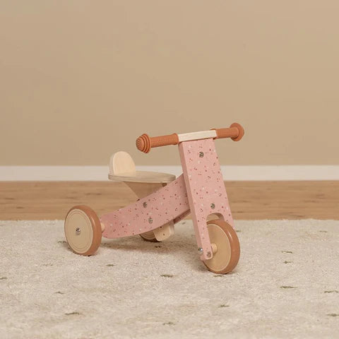 Little Dutch Wooden Tricycle – Pink Flowers Balance Bike