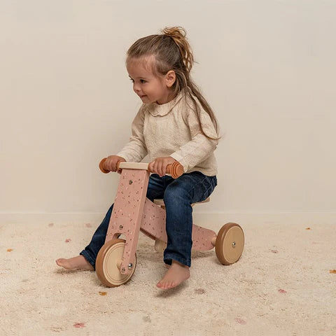 Little Dutch Wooden Tricycle – Pink Flowers Balance Bike
