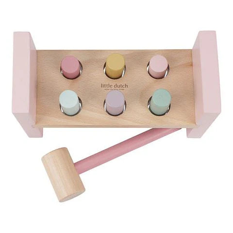 Little Dutch Wooden Hammer Bench - Pink - Fairy Garden - Grace and Fox