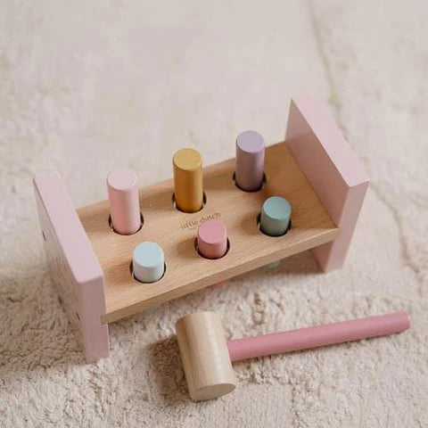 Little Dutch Wooden Hammer Bench - Pink - Fairy Garden - Grace and Fox