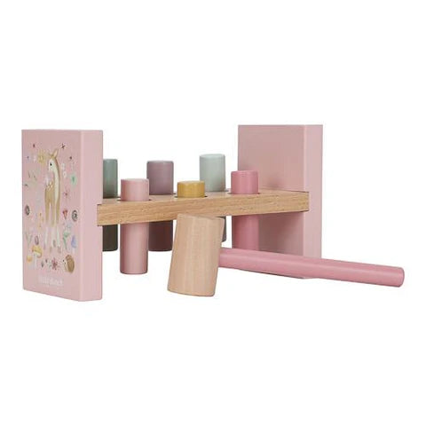 Little Dutch Wooden Hammer Bench - Pink - Fairy Garden - Grace and Fox
