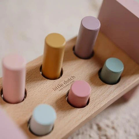 Little Dutch Wooden Hammer Bench - Pink - Fairy Garden - Grace and Fox