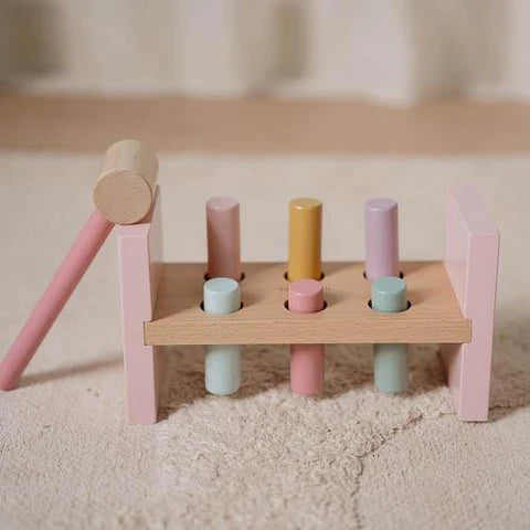 Little Dutch Wooden Hammer Bench - Pink - Fairy Garden - Grace and Fox