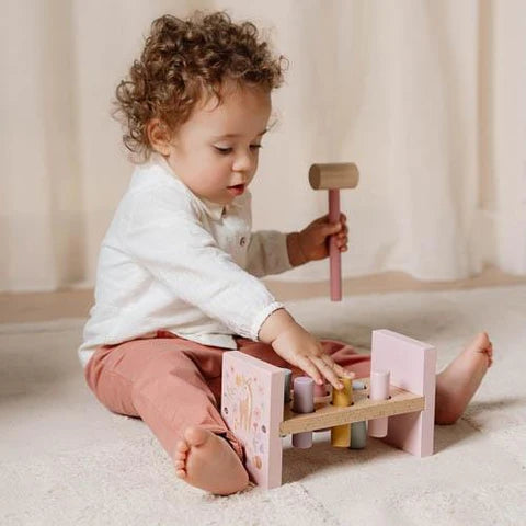 Little Dutch Wooden Hammer Bench - Pink - Fairy Garden - Grace and Fox