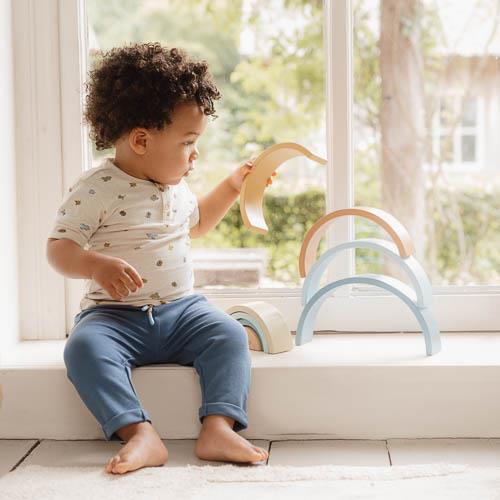 Little Dutch - Wooden Rainbow - Blue - Grace and Fox