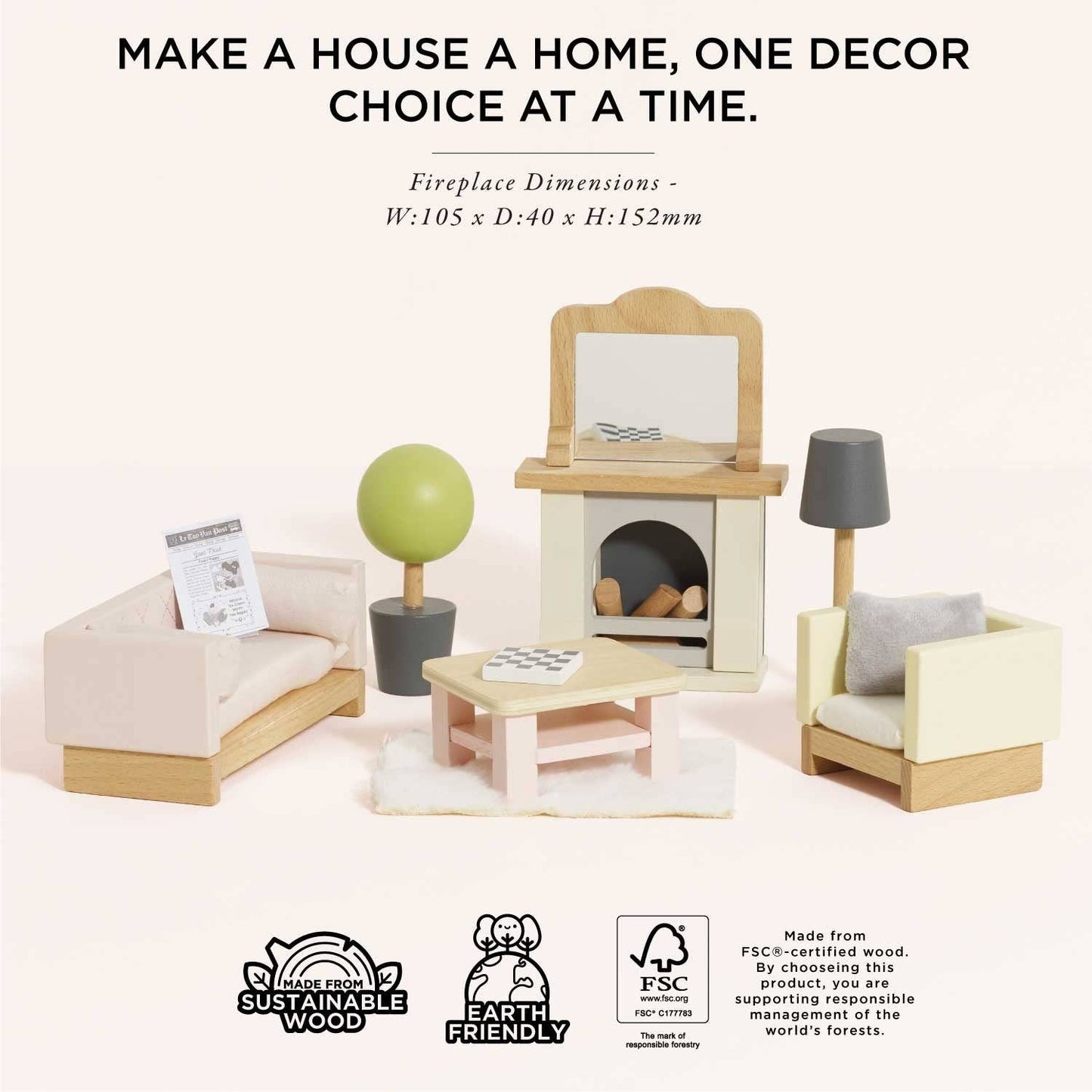 Le Toy Van Wooden Dolls House Furniture Set - Living Room - Grace and Fox