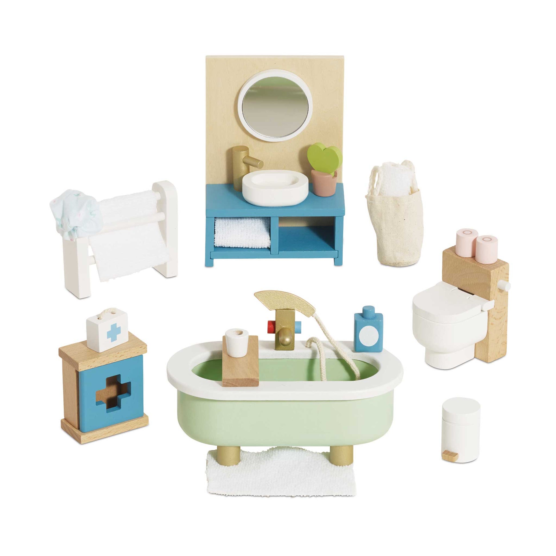 Le Toy Van Wooden Dolls House Furniture Set - Bathroom - Grace and Fox
