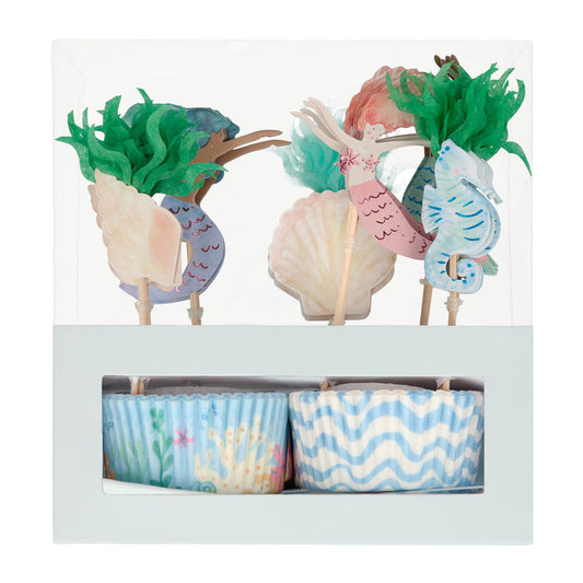 Meri Meri Mermaid Cupcake Kit (x24 toppers) - Grace and Fox