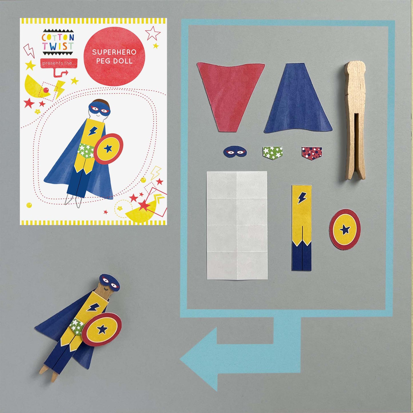 Make Your Own Superhero Peg Doll By Cotton Twist - Grace and Fox