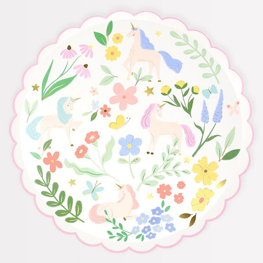 Meri Meri Meadow Unicorns Dinner Plates (x8) - Grace and Fox
