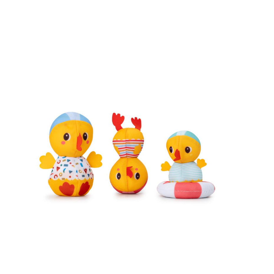 Lilliputiens - 3 bath ducks learning to swim - Grace and Fox