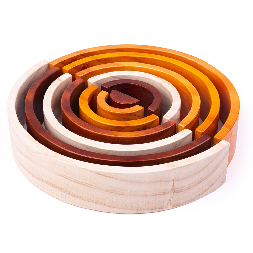 Bigjigs Large Natural Rainbow Wooden Stacking Toy - Grace and Fox
