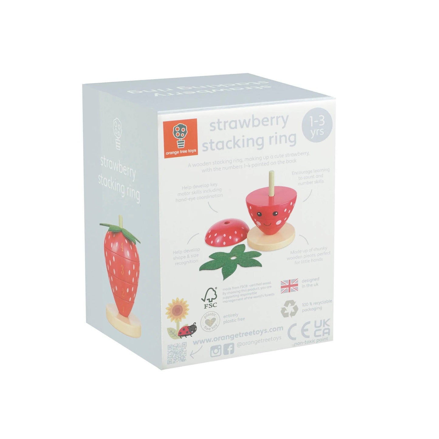 Orange Tree Toys - Strawberry Stacking Wooden Ring - Grace and Fox