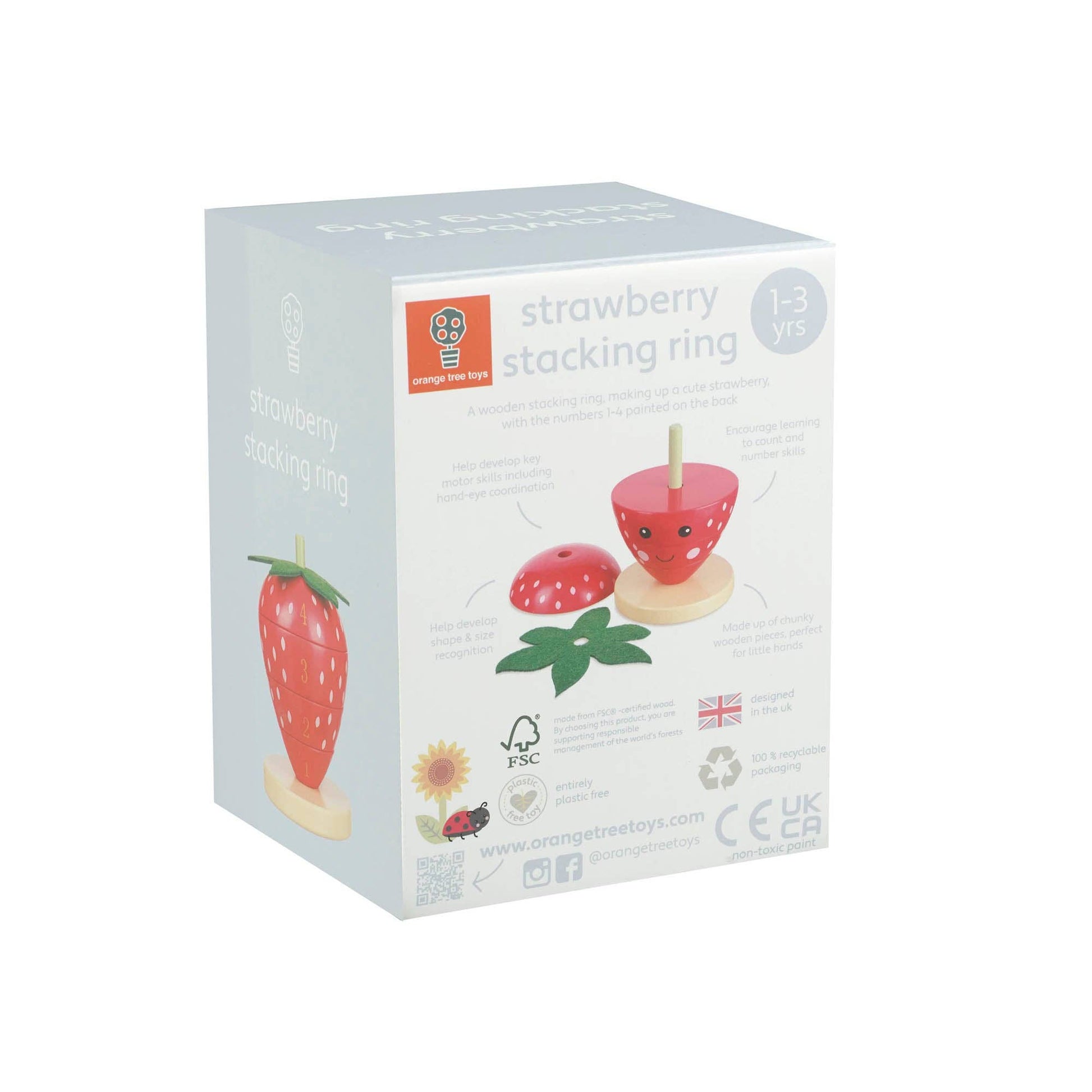 Orange Tree Toys - Strawberry Stacking Wooden Ring - Grace and Fox