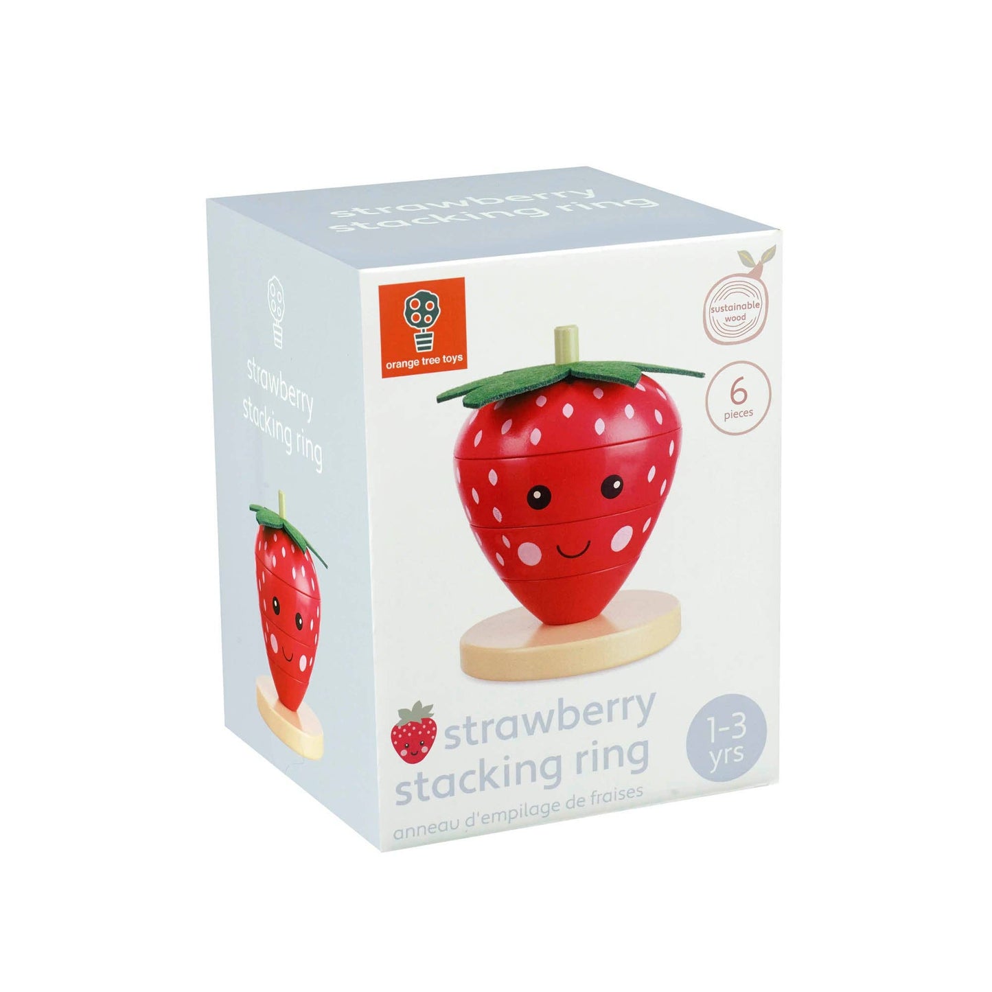 Orange Tree Toys - Strawberry Stacking Wooden Ring - Grace and Fox