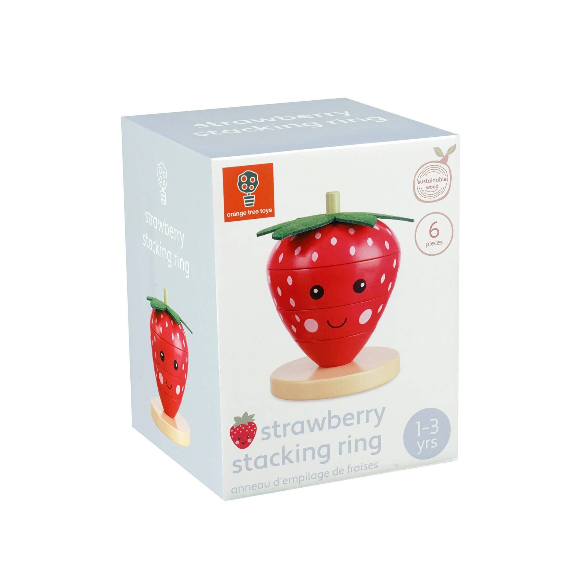 Orange Tree Toys - Strawberry Stacking Wooden Ring - Grace and Fox
