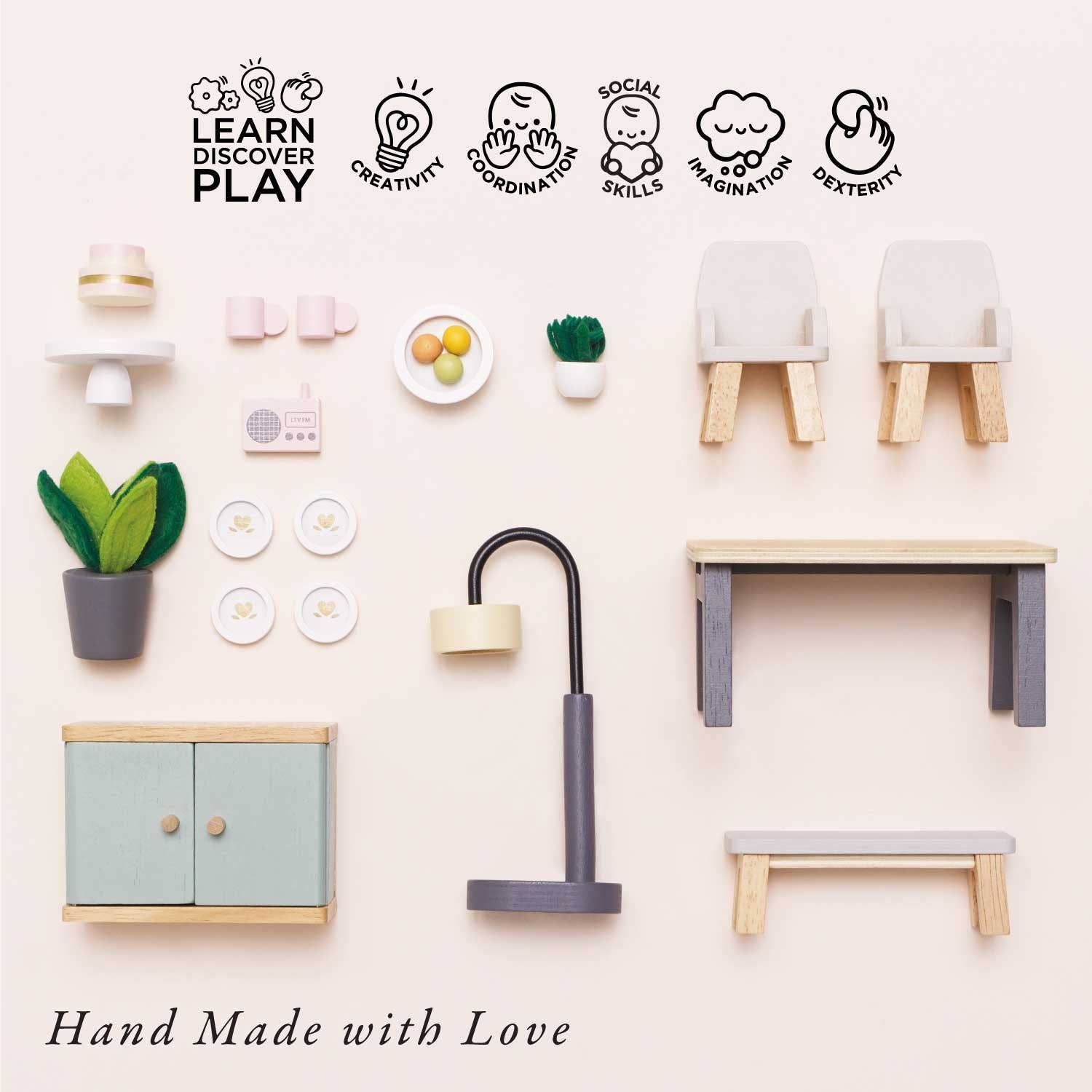 Le Toy Van Wooden Dolls House Furniture Set - Dining Room - Grace and Fox