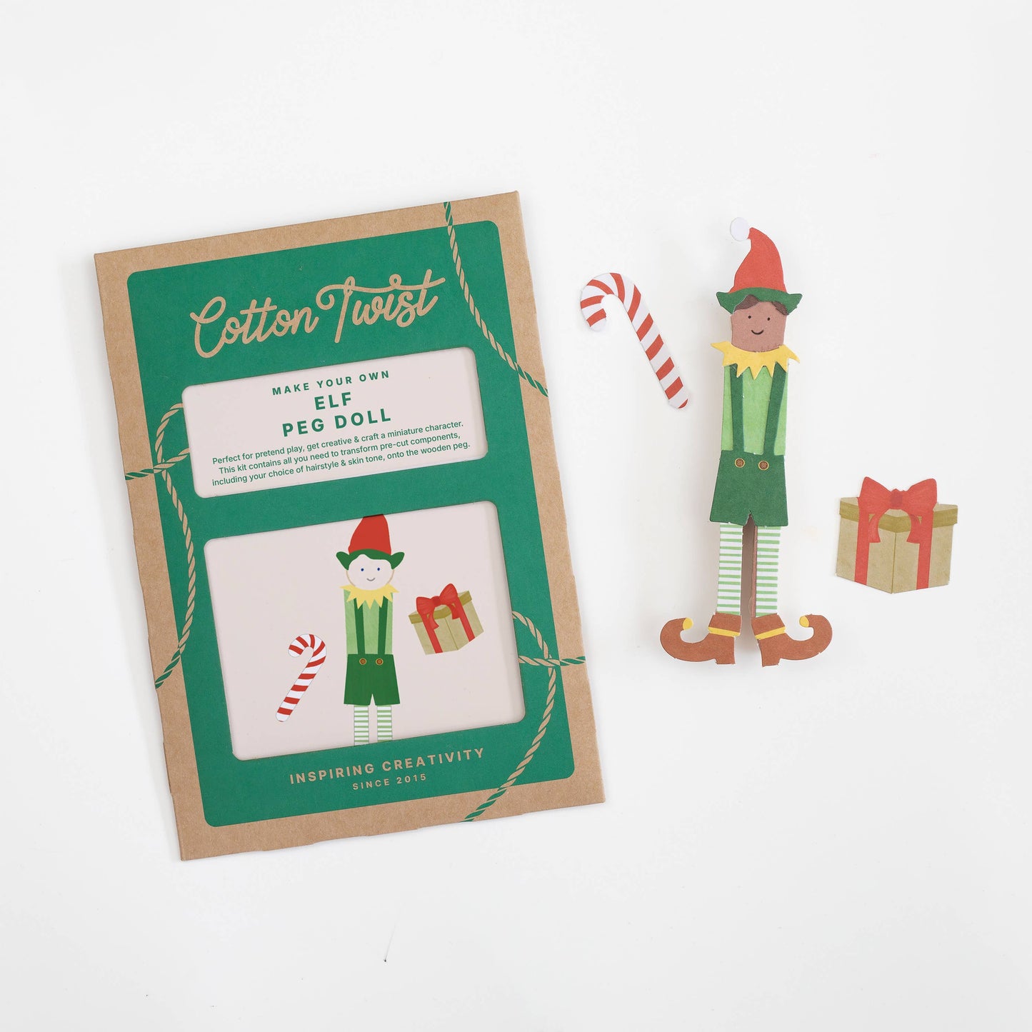 Cotton Twist Make Your Own Elf Peg Doll Craft Kit