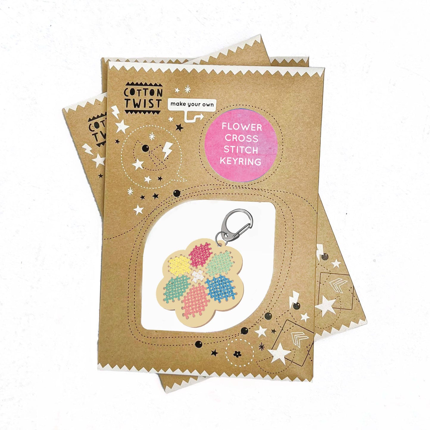 Make Your Own Flower Cross Stitch Keyring by Cotton Twist - Grace and Fox