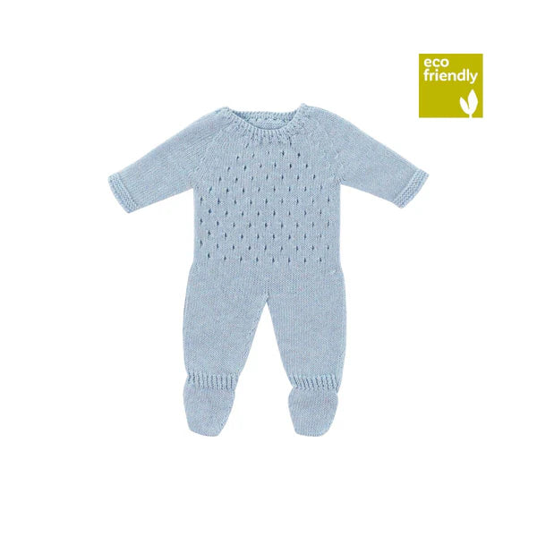 Miniland Knitted Pajamas 38cm - Blue - Grace and Fox