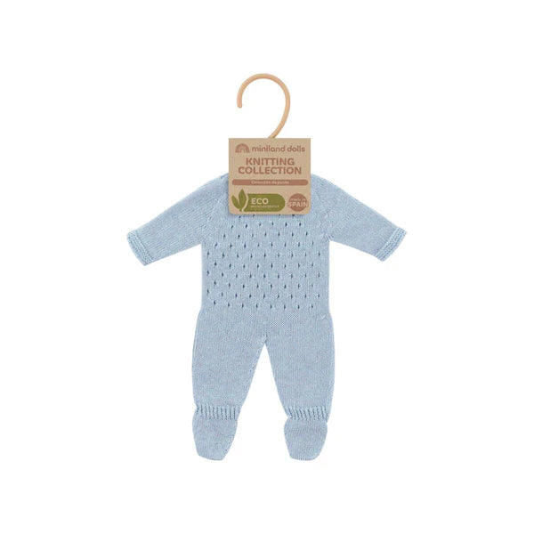 Miniland Knitted Pajamas 38cm - Blue - Grace and Fox
