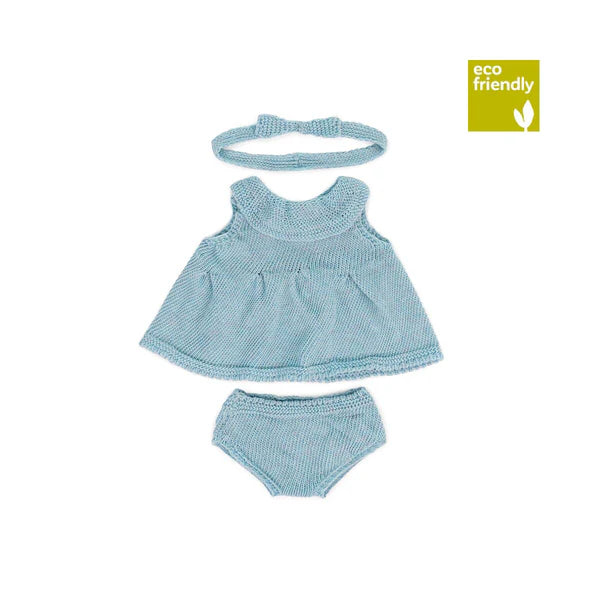 Miniland Knitted Doll Outfit 38cm - Dress & Headband - Grace and Fox