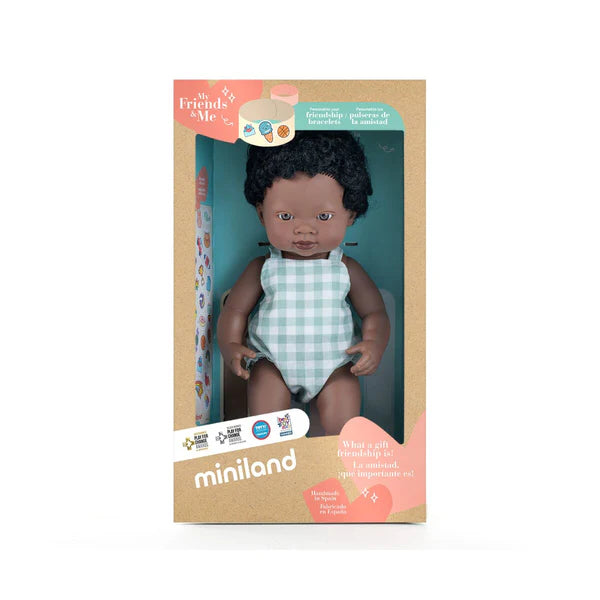 Miniland Baby Doll - African Boy Doll - 38cm - Grace and Fox