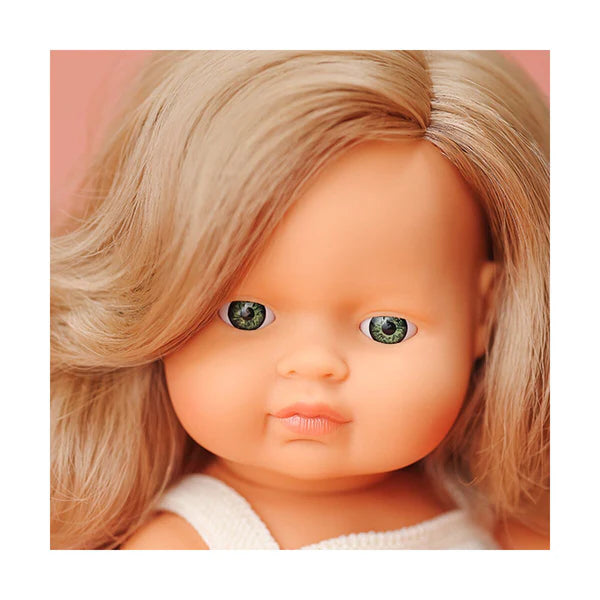 Miniland Baby Doll - Blonde Caucasian Girl - 38cm - Grace and Fox