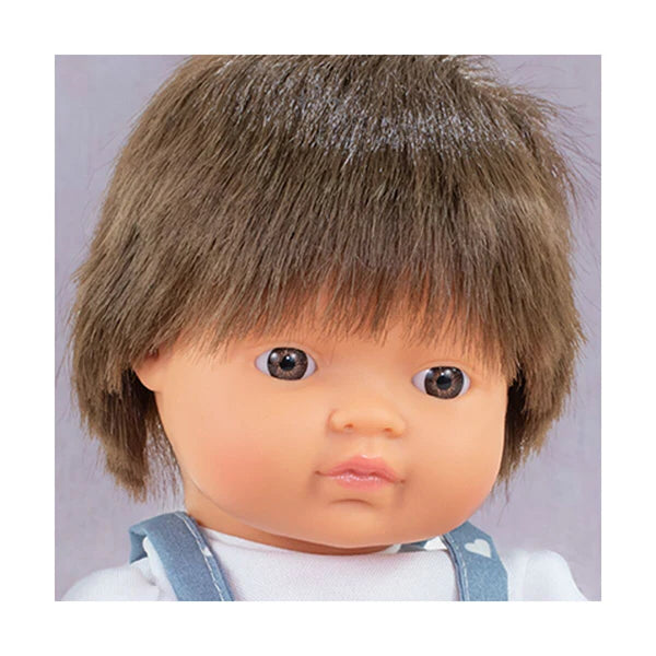 Miniland Baby Doll - Brunette Caucasian Boy 38CM - Grace and Fox