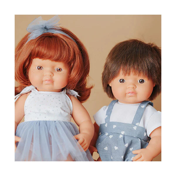 Miniland Baby Doll - Brunette Caucasian Boy 38CM - Grace and Fox