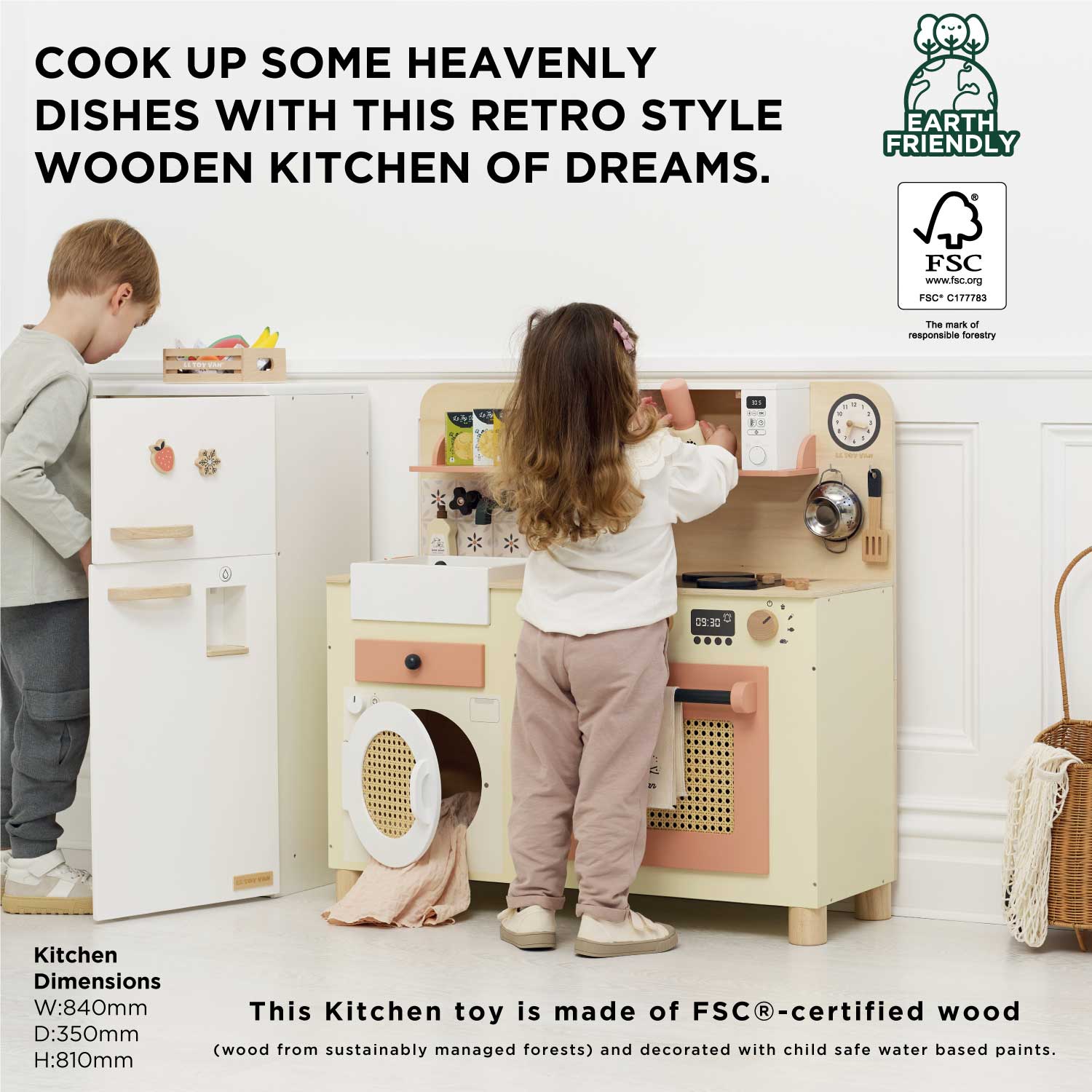 Family Size Wooden Play Kitchen - Grace and Fox