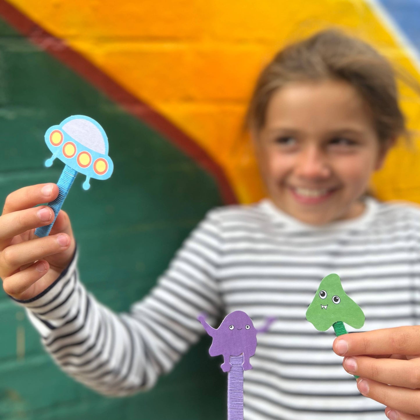 Make Your Own Space Monster Puppets by Cotton Twist - Grace and Fox