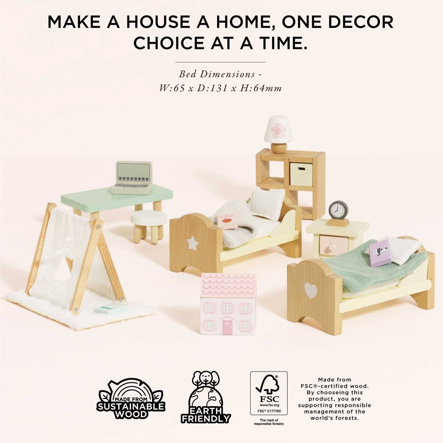 Le Toy Van Wooden Dolls House Child's Bedroom Furniture - Grace and Fox