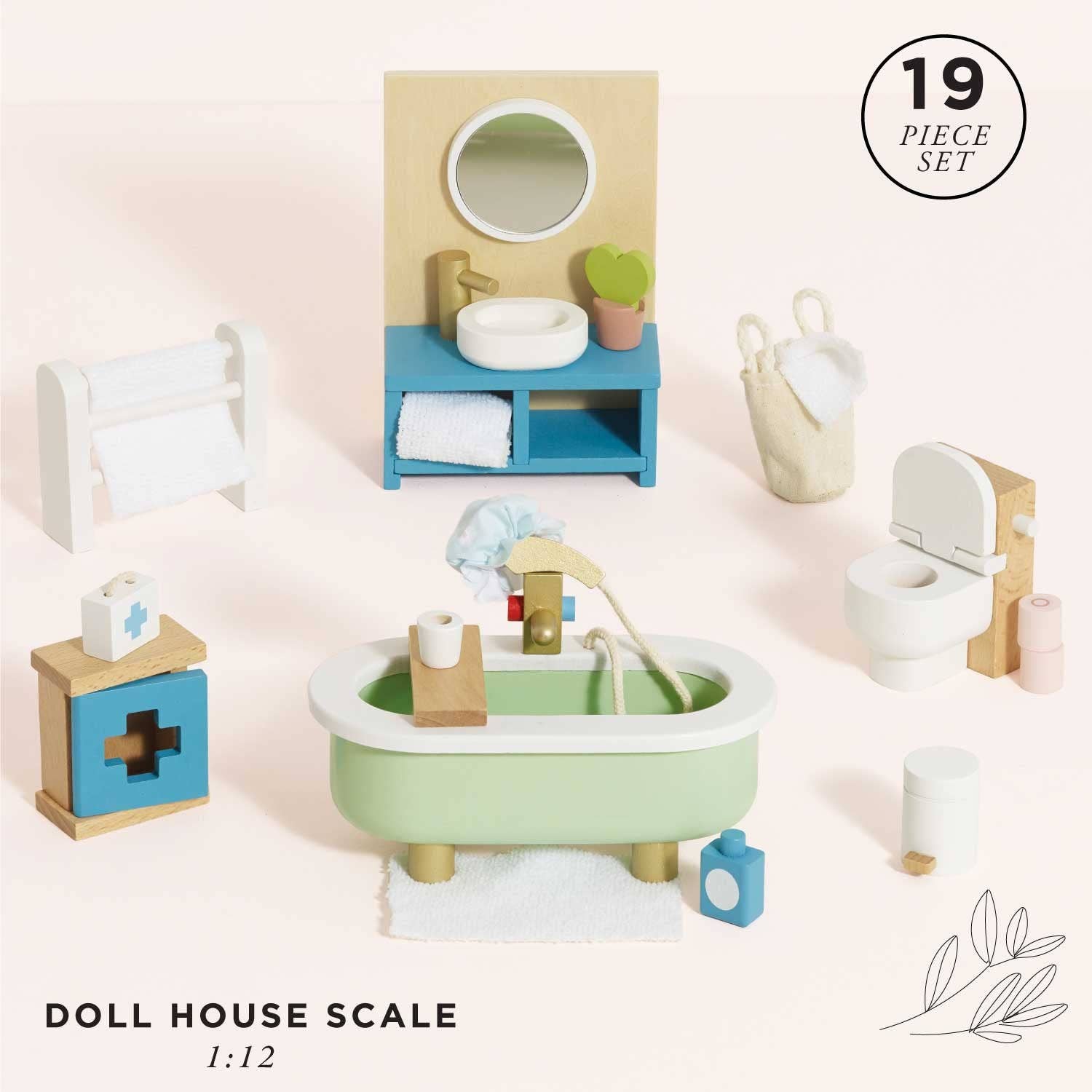 Le Toy Van Wooden Dolls House Furniture Set - Bathroom - Grace and Fox