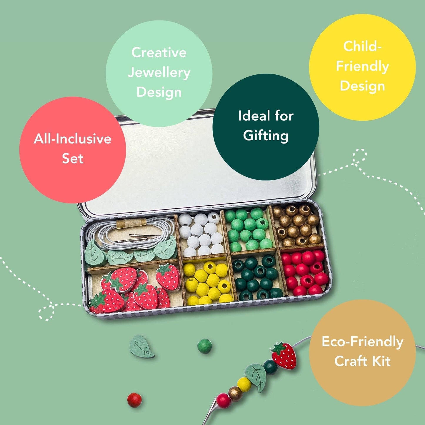 Strawberry Bracelet Bead Kit by Cotton Twist - Grace and Fox