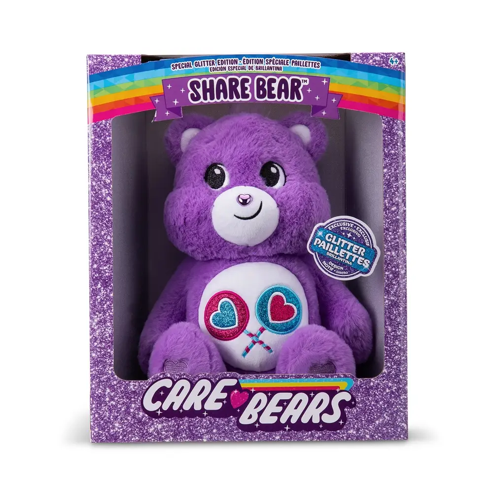 Care Bears Medium Glitter Belly Plush - Share Bear