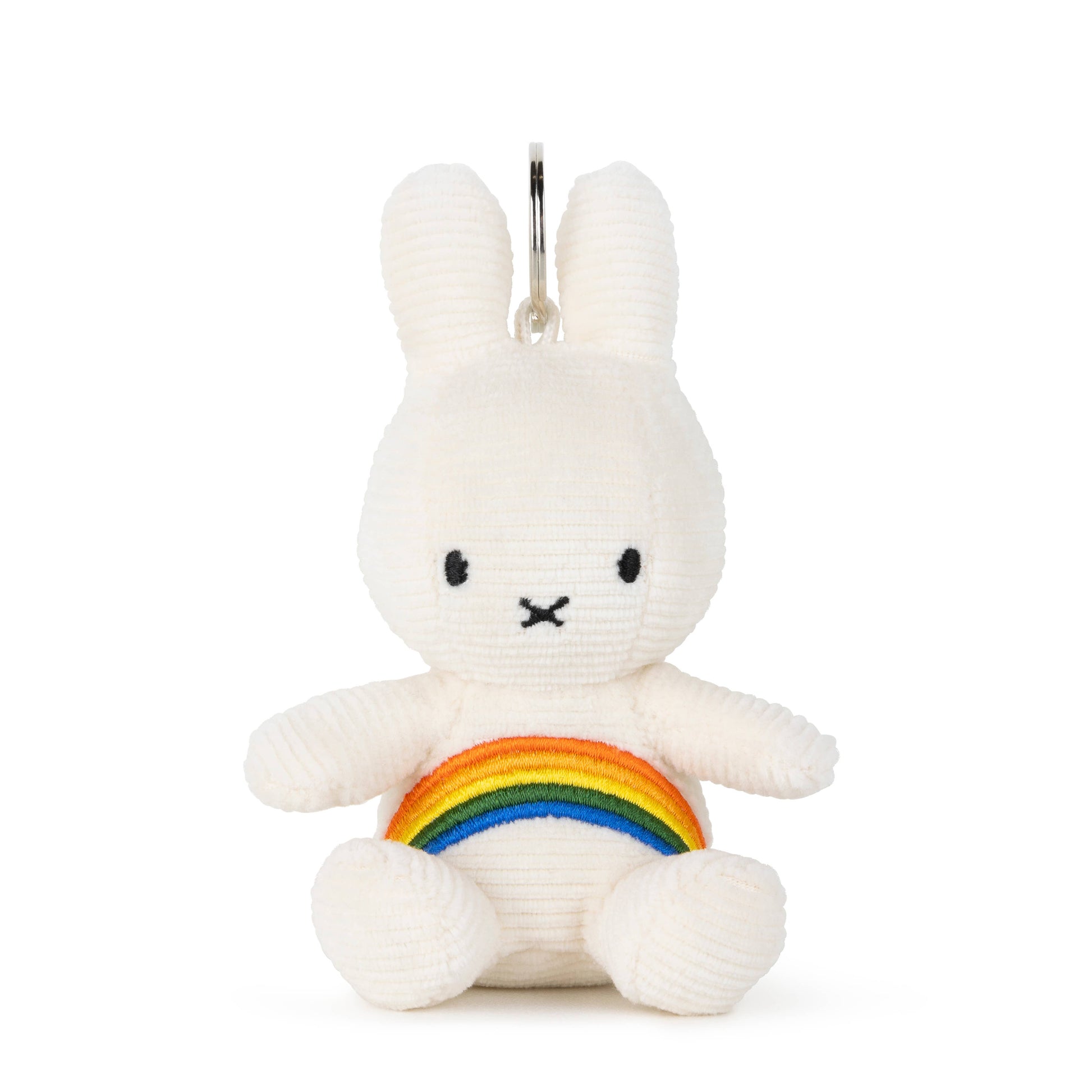 Miffy Corduroy Rainbow Keyring White 10 cm (Due Mar) - Grace and Fox