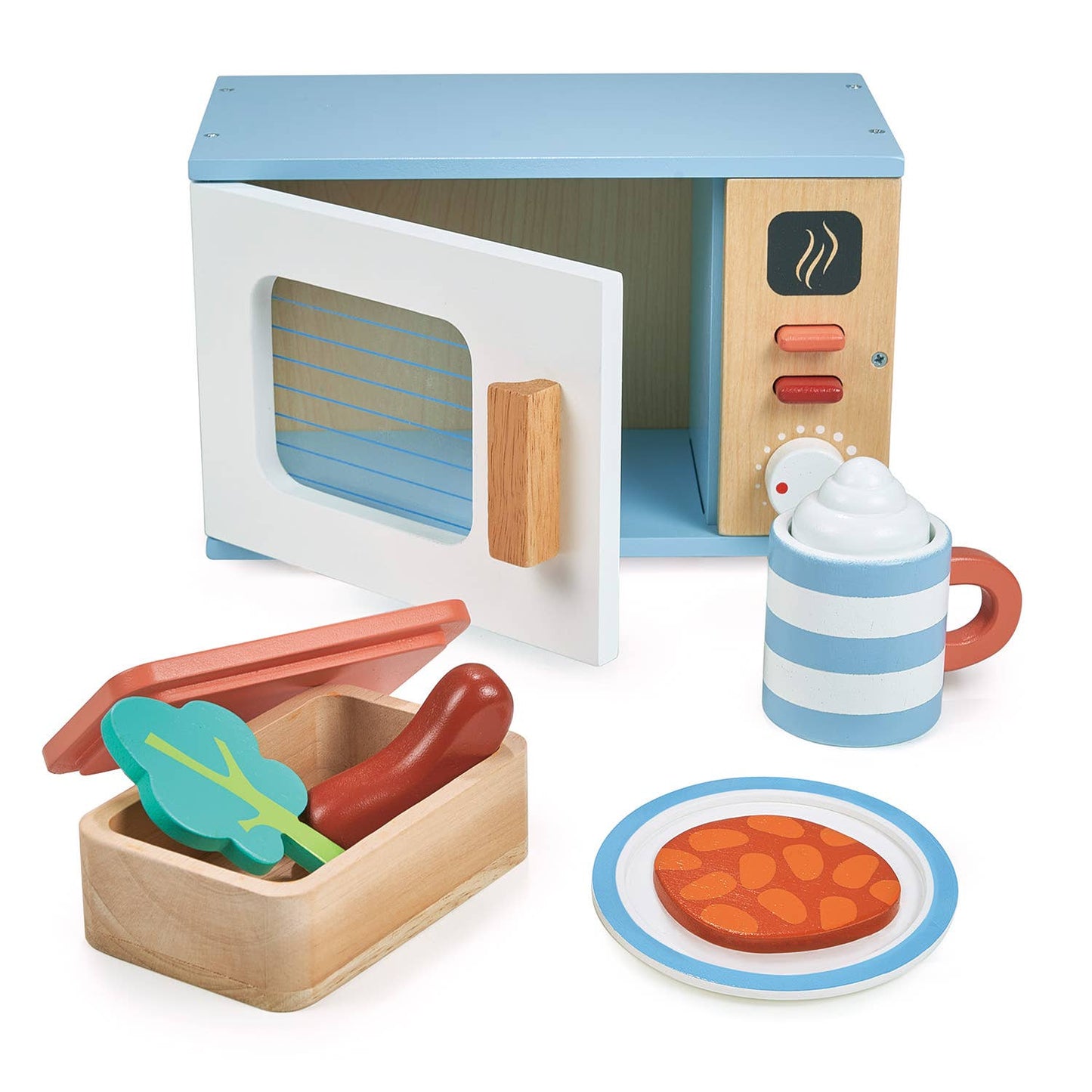 Mentari Wooden Pretend Microwave Set - Grace and Fox