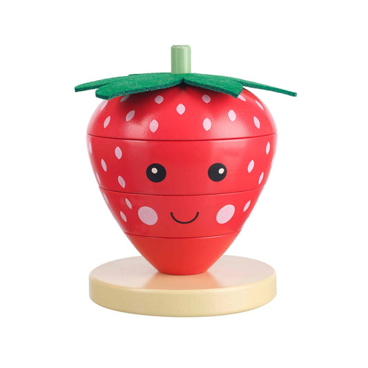 Orange Tree Toys - Strawberry Stacking Wooden Ring - Grace and Fox