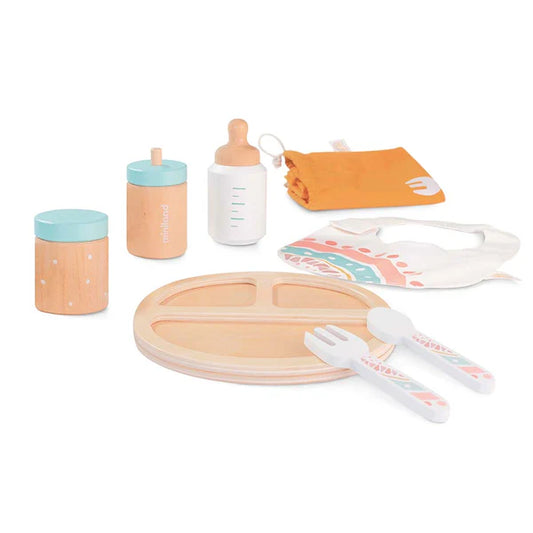 Miniland Wooden Doll Feeding Set - Grace and Fox