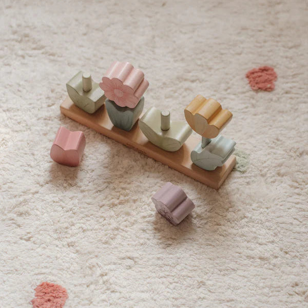 Little Dutch Wooden Stacking Puzzle Flowers - Fairy Garden - Grace and Fox