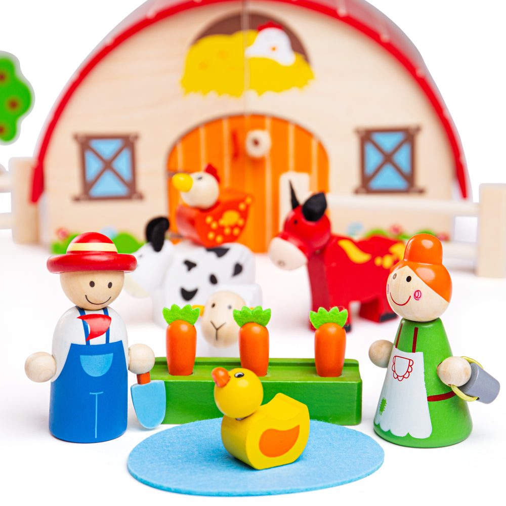 Bigjigs Wooden Mini Farm Toy Playset - Grace and Fox