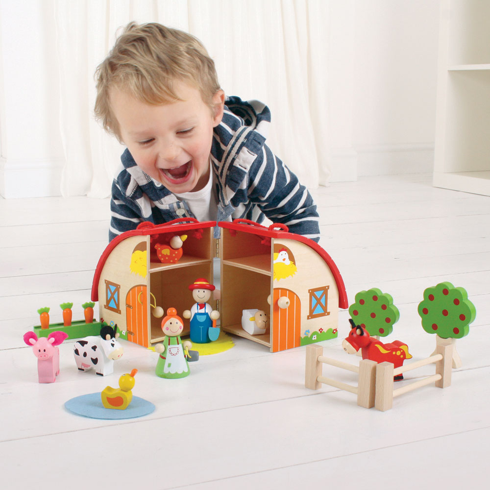 Bigjigs Wooden Mini Farm Toy Playset - Grace and Fox