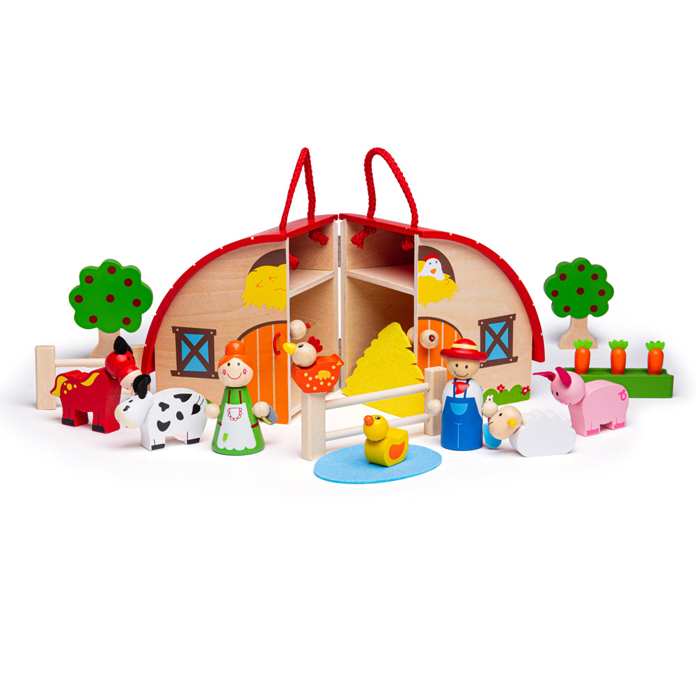 Bigjigs Wooden Mini Farm Toy Playset - Grace and Fox