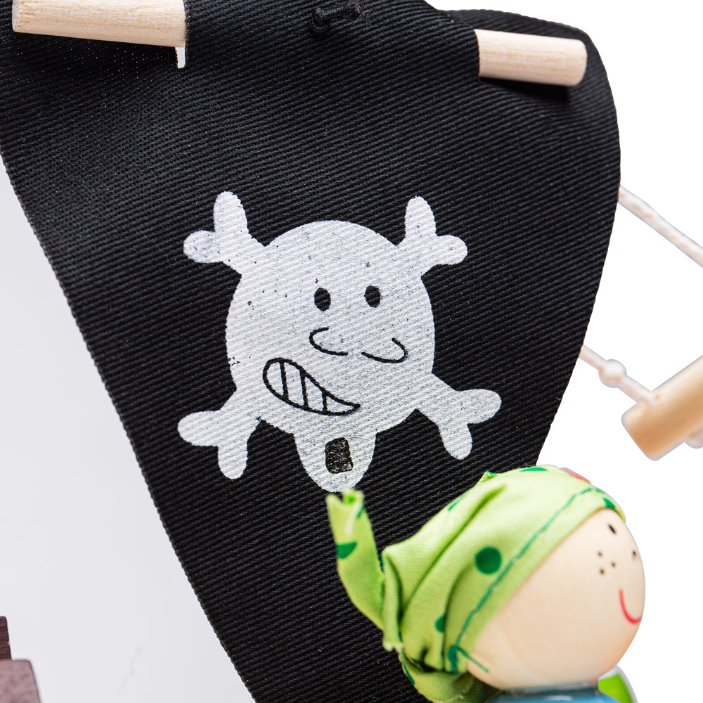 Bigjigs Wooden Mini Pirate Ship Playset - Grace and Fox