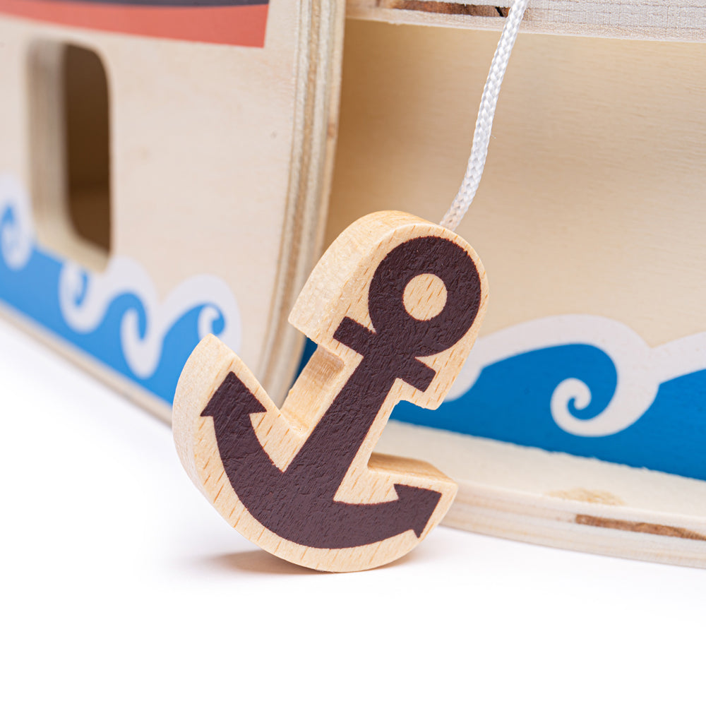 Bigjigs Wooden Mini Pirate Ship Playset - Grace and Fox