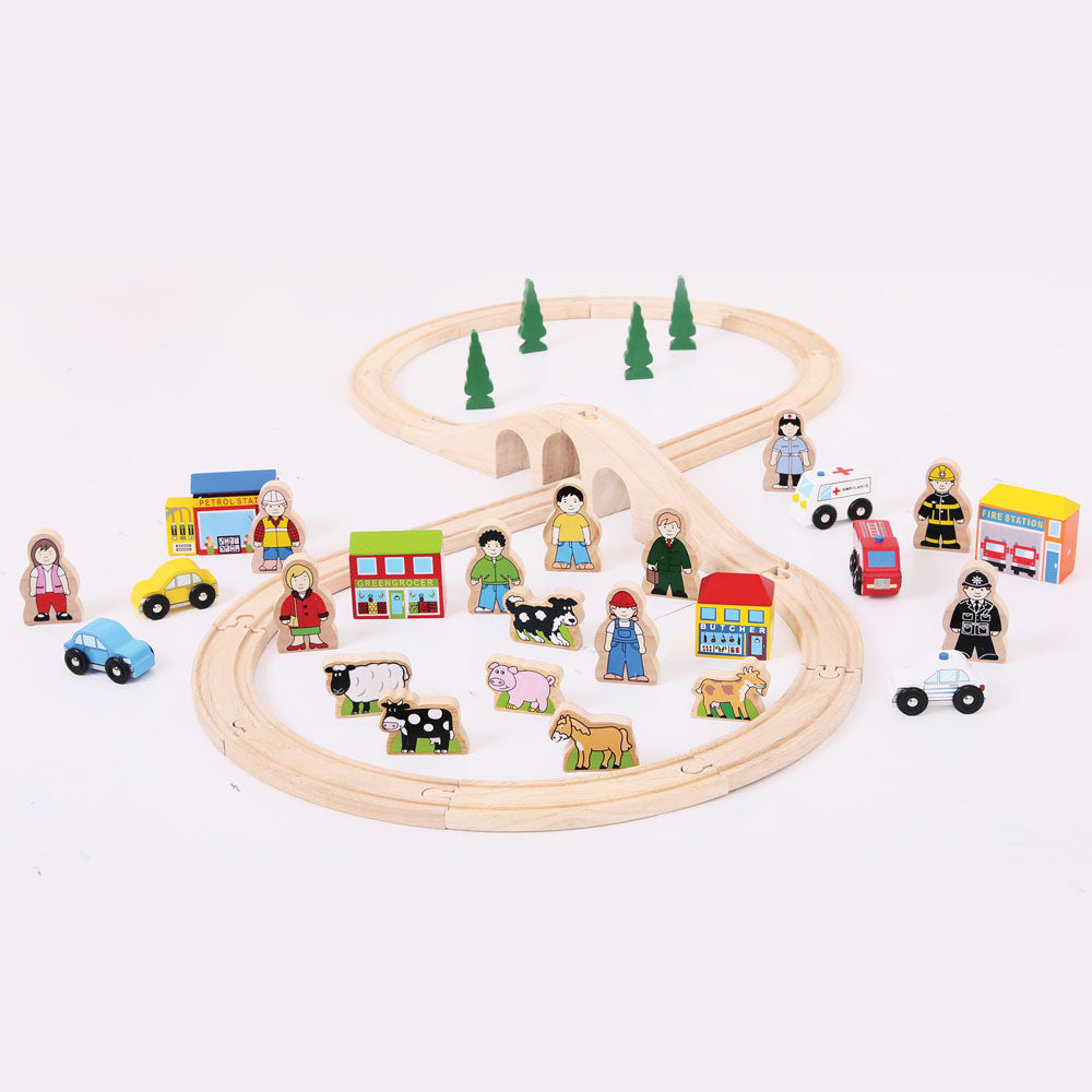 Bigjigs Rail - Trackside Wooden Train Set Accessories - Grace and Fox