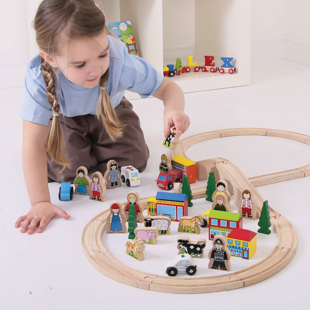 Bigjigs Rail - Trackside Wooden Train Set Accessories - Grace and Fox