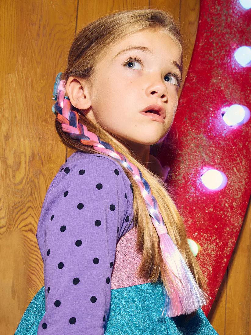 Stych - Pink Faux Hair Extension Bow Clip - Grace and Fox