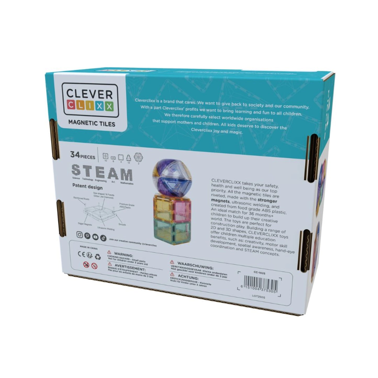 Cleverclixx - Small Curved Pack Pastel | 34 pieces
